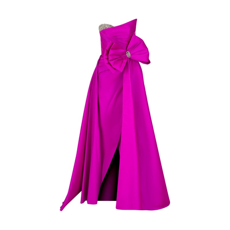 GENNA FUCHSIA BOW ACCENT GOWN