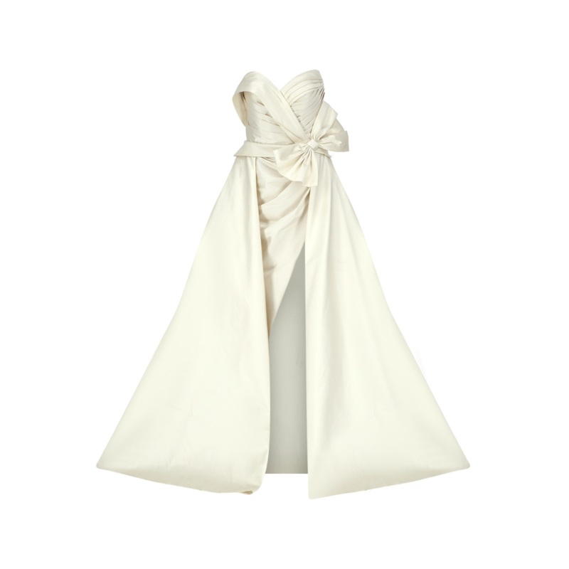 LEONOR IVORY BOW ORNATE GOWN