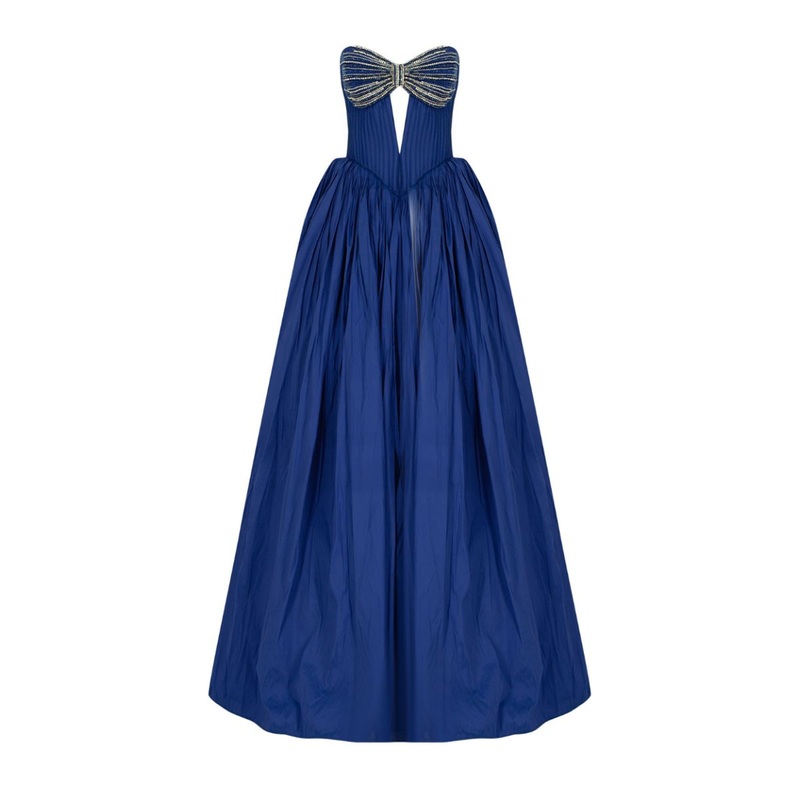LIZZIE BIJOU BLUE STRAPLESS GOWN