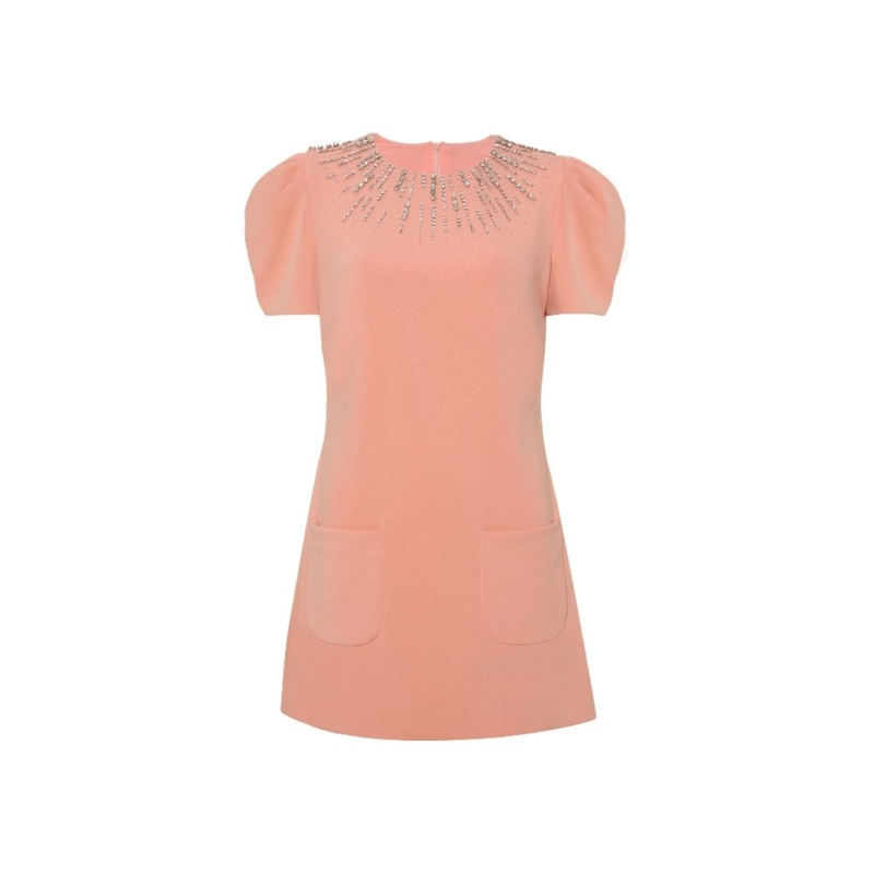 ONI BURNT ORANGE BEADED MINI DRESS