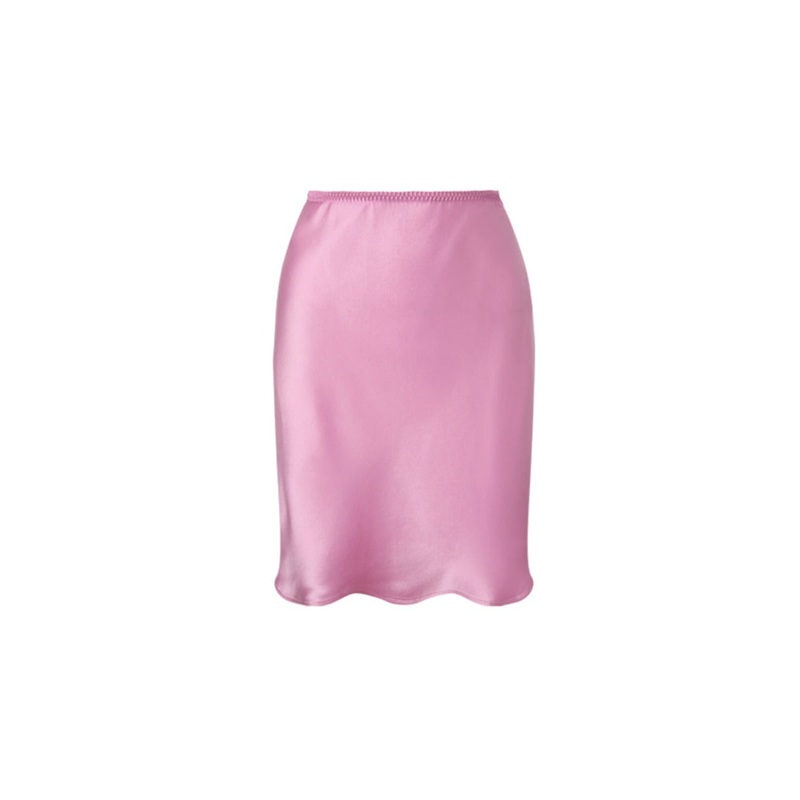 PINK SILK MINI SKIRT
