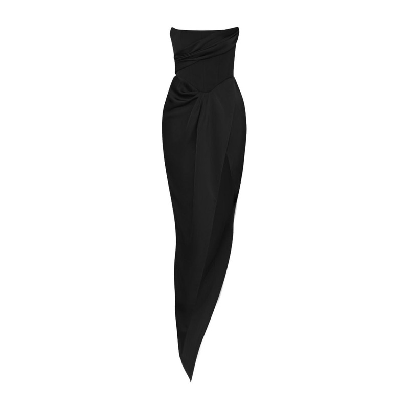 SELENA BLACK CORSET MIDI DRESS