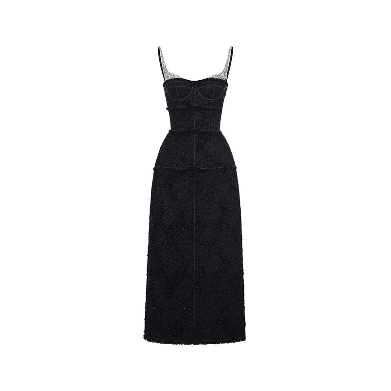 BLACK CRYSTAL BEADED DRESS