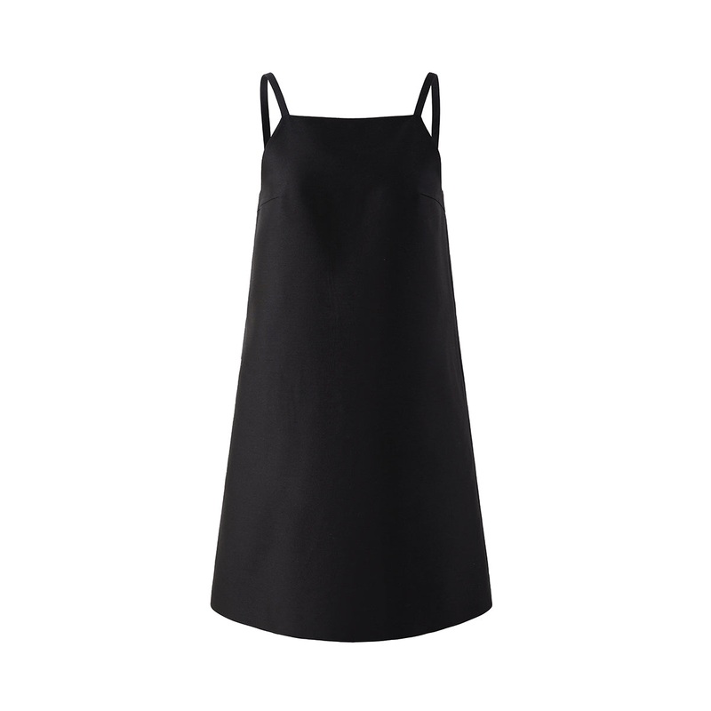 BLACK SQUARE NECK MINI DRESS