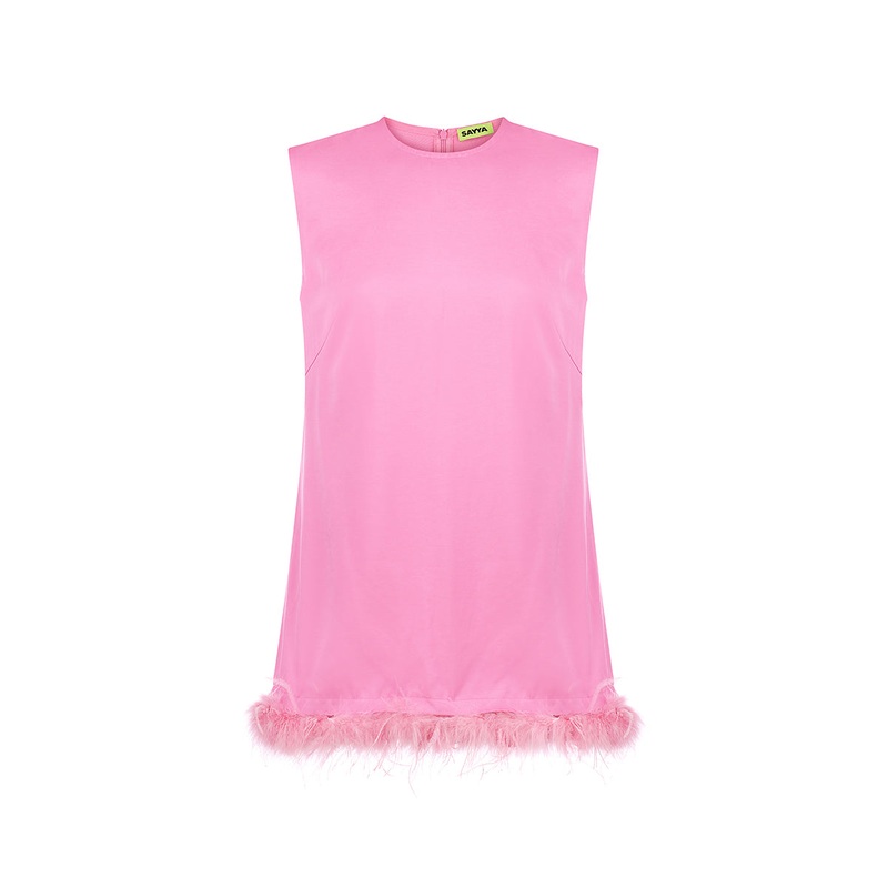 PINK FEATHERS LONG TOP