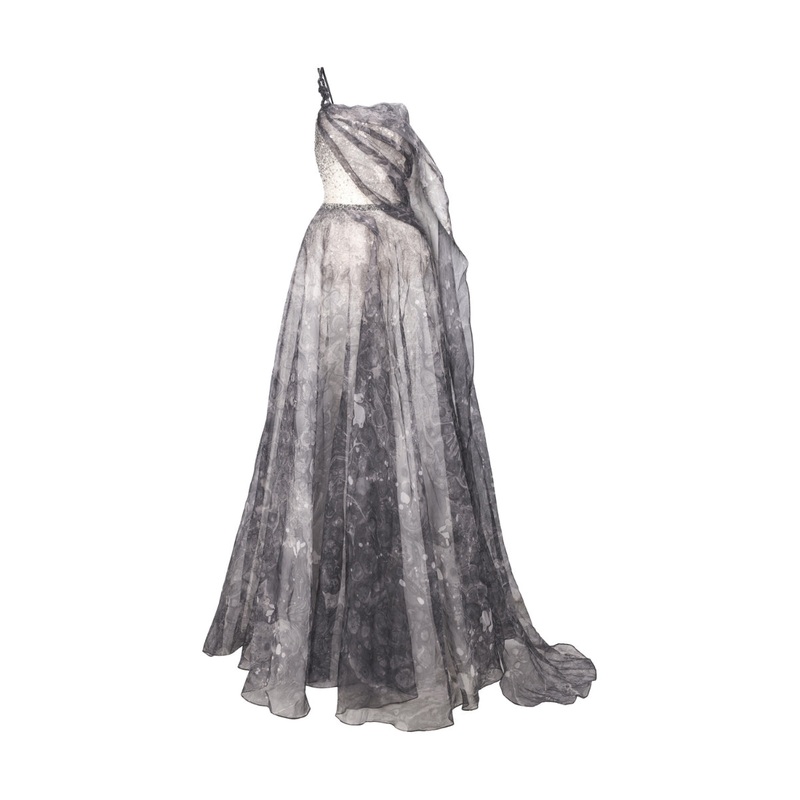 SEQUIN-DETAILED CHIFFON MAXI DRESS