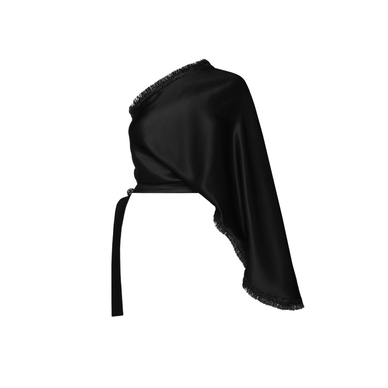 BLACK ASYMMETRICAL BLOUSE