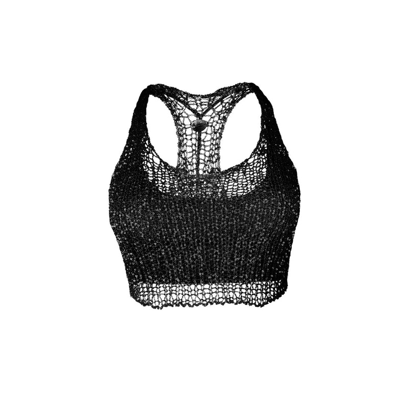 BLACK CHAIN RACERBACK WITH BRALETTE