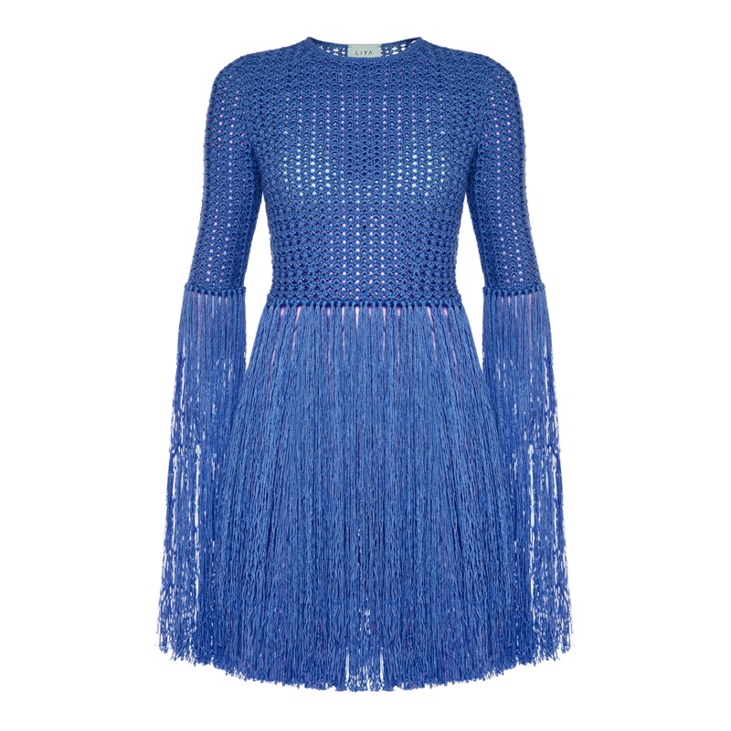 BLUE FRINGE TOP