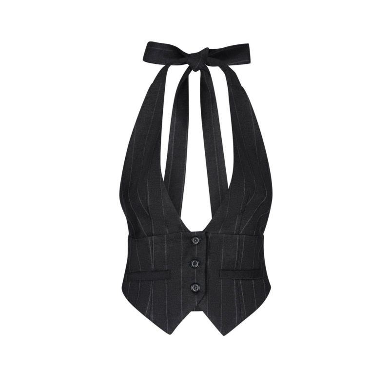 BUSTO DARK GRAY FITTED VEST