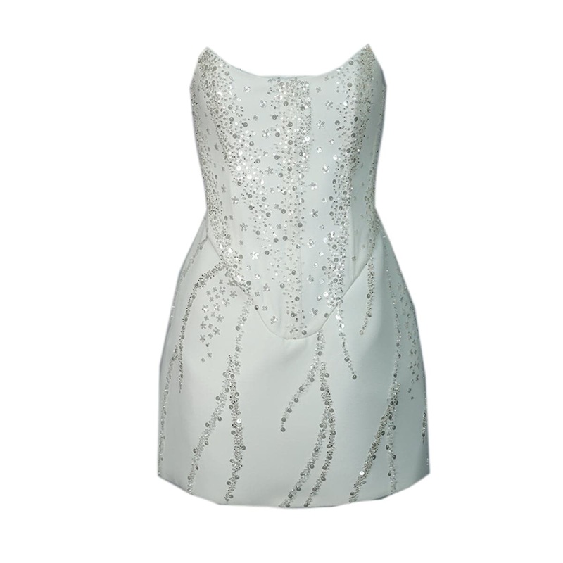 FULLY EMBROIDERED SHORT CORSET DRESS