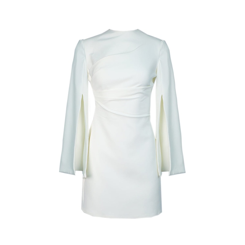 OFF-WHITE DRAPED MINI DRESS