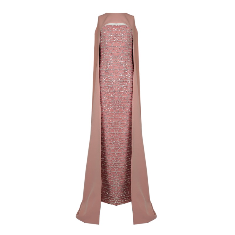 POWDER PINK CAPE GOWN