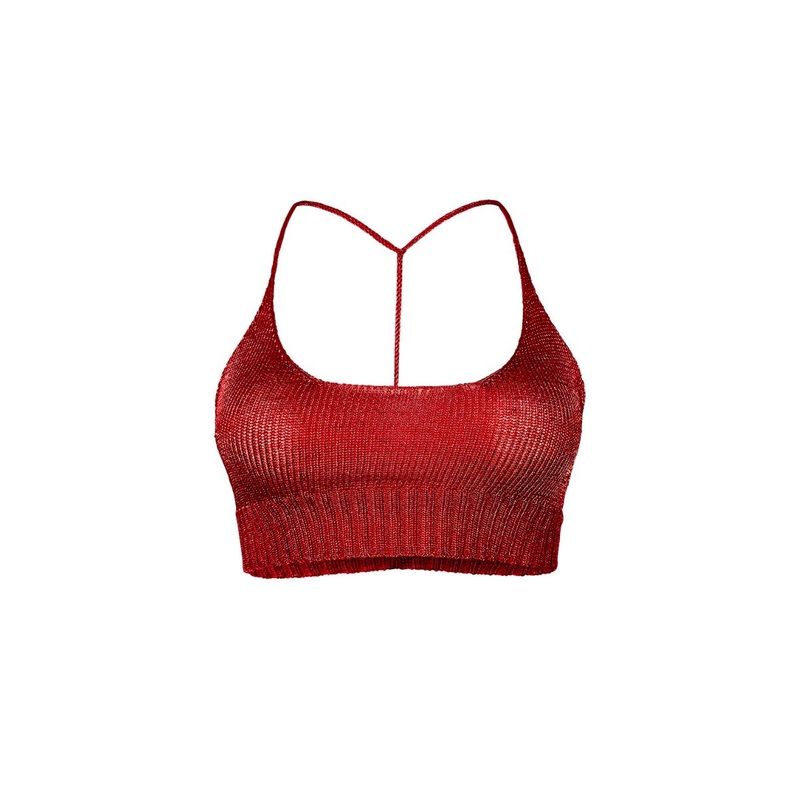 RED SPARKLY KNIT BRALETTE