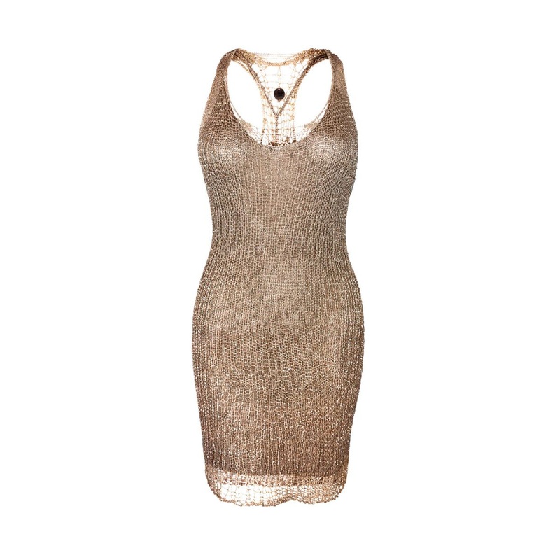 ROSE GOLD CHAIN RACERBACK MINI DRESS WITH SLIP