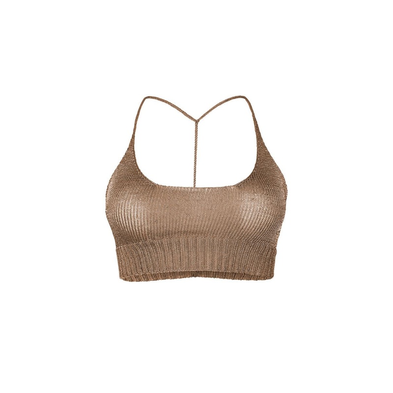 ROSE GOLD SPARKLY KNIT BRALETTE