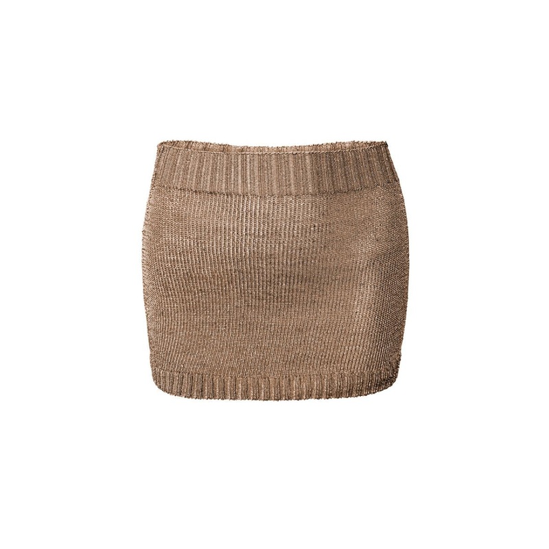 ROSE GOLD SPARKLY KNIT MINI SKIRT