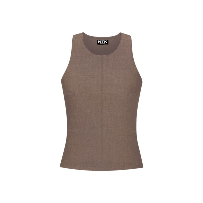 SADIE LIGHT BROWN DENIM TANK