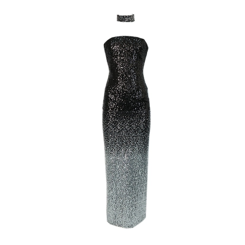 SPARKLING OMBRE TUBE GOWN