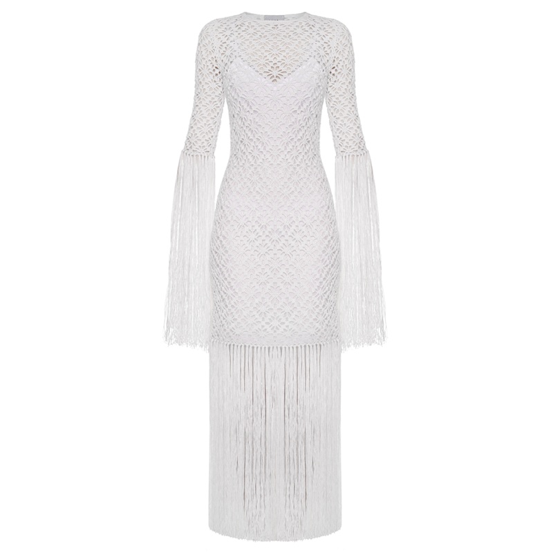 WHITE FRINGE DRESS