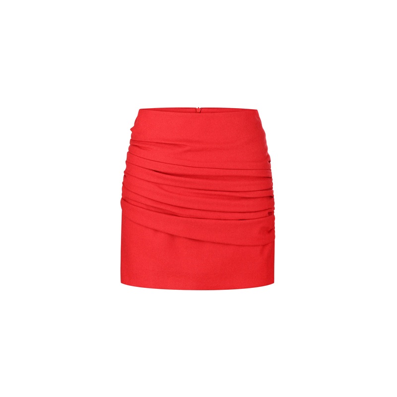 ANTHURIUM RED SLIM FIT MINI SKIRT