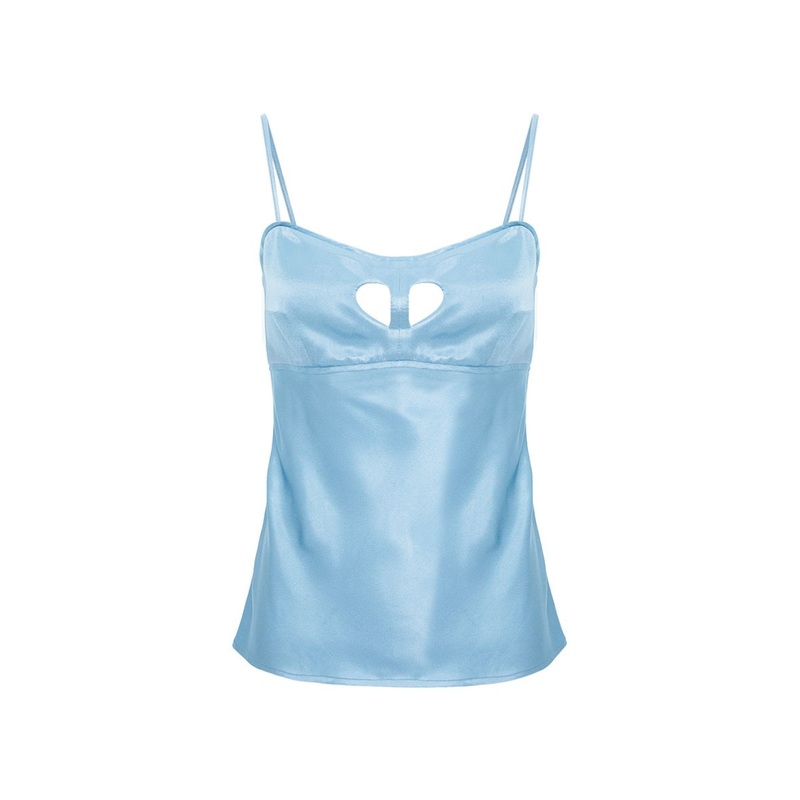 BLUE CUT-OUT HEART TOP