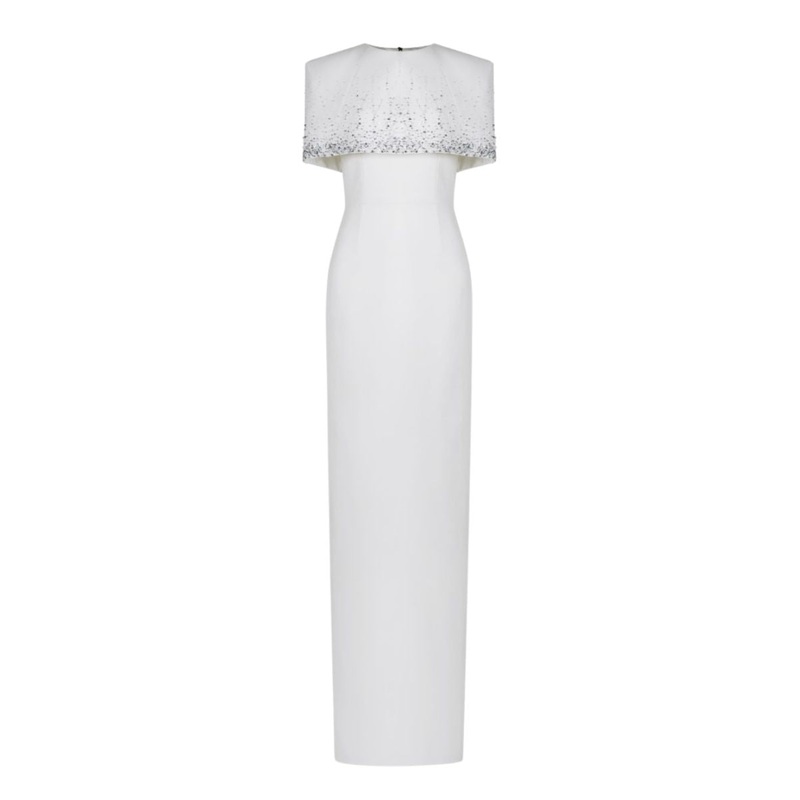 BRADFORD WHITE GOWN WITH SHOULDER CAPE