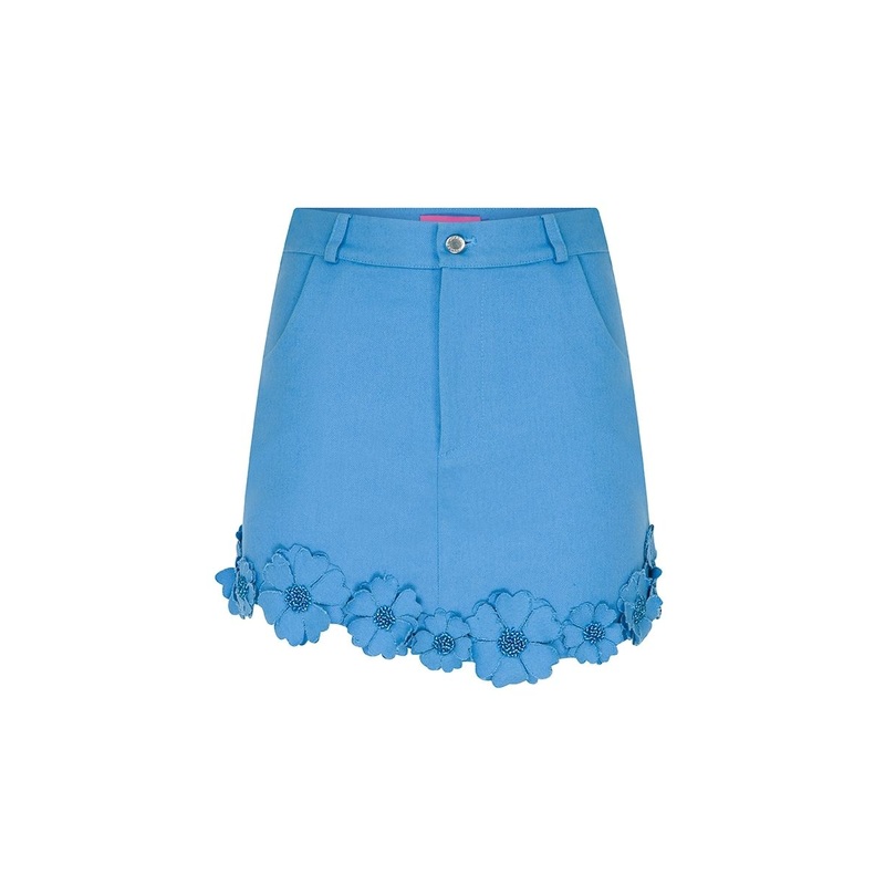 BUTTERCUP BLUE FLORAL MINI SKIRT