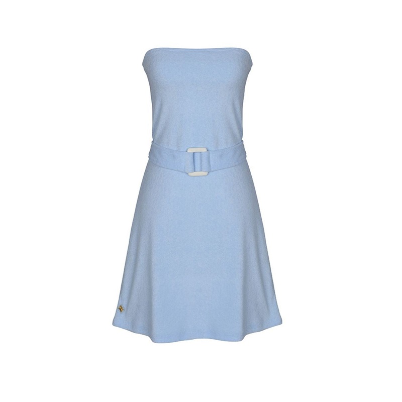 CALIFORNIA TERRY BABY BLUE MINI DRESS