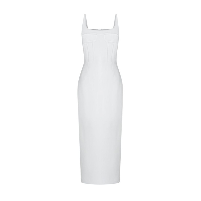 CLOVELLY WHITE MIDI DRESS
