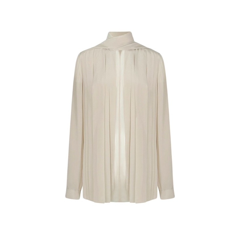 DAWLISH CREAM SILK CHIFFON SHIRT