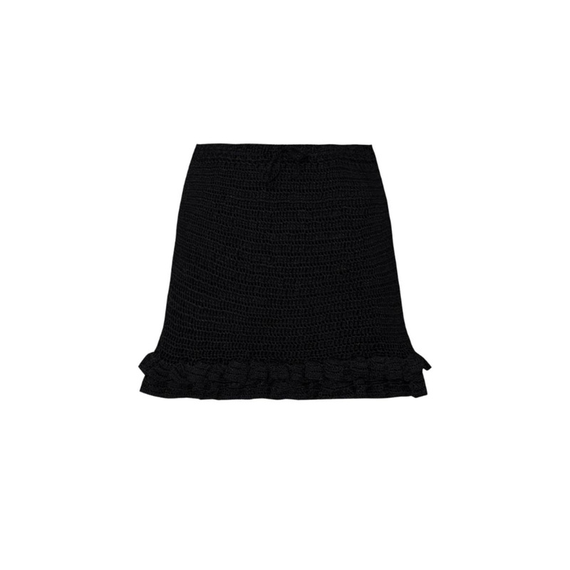 NATASHA BLACK CROCHET MINI SKIRT