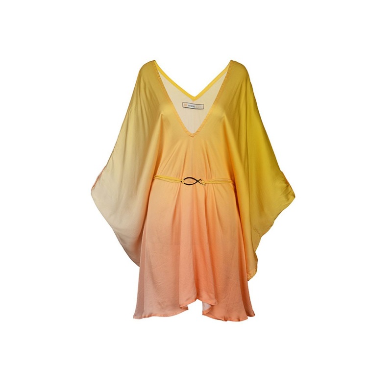 NEW YELLOW BOHO SILK KAFTAN