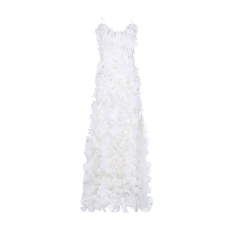 OFF-WHITE CURL HAND DRAPED GOWN