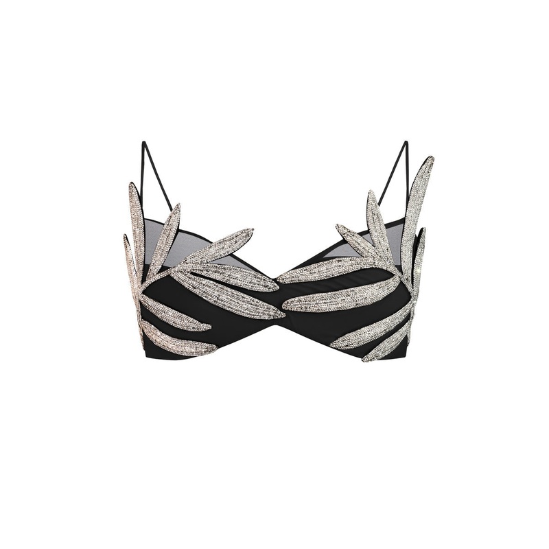 PALME BLACK LEAF BRALETTE