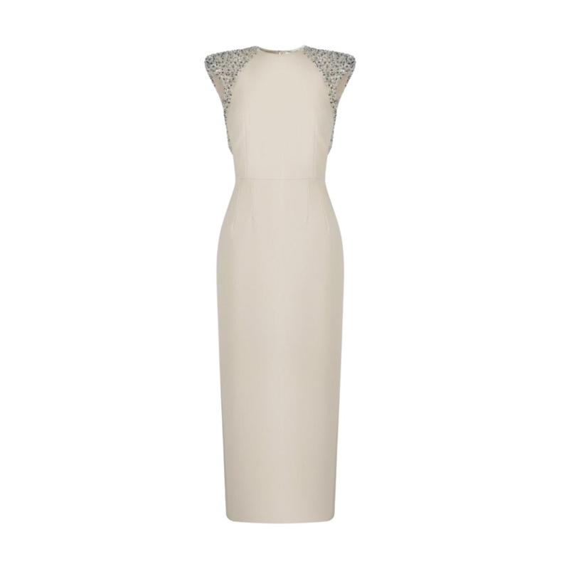 PERLA CREAM MIDI DRESS