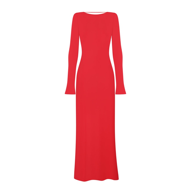 SABRINE RED BACKLESS GOWN