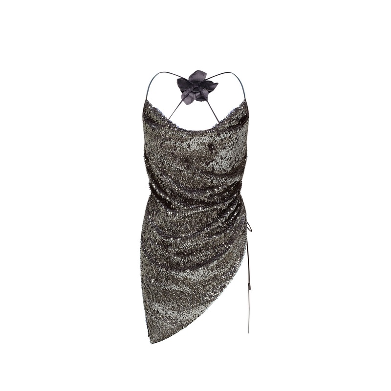 SAGE ASYMMETRIC SEQUIN TOP