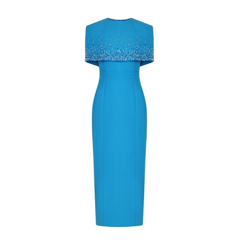 SALFORD CYAN BLUE MIDI DRESS