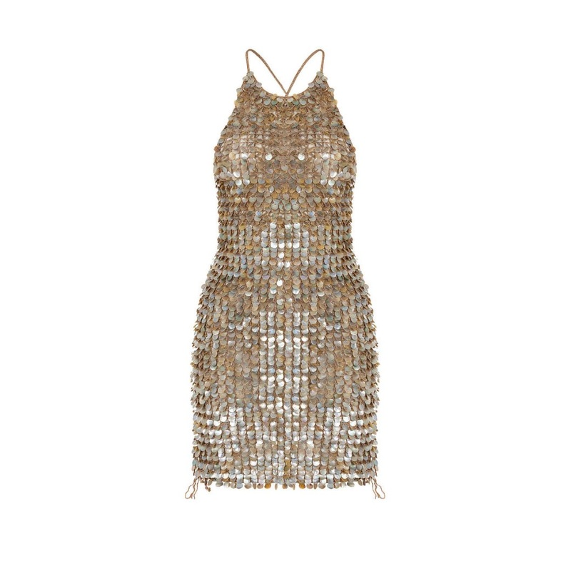 HAND-CROCHET MOTHER OF PEARL ICONIC MINI DRESS