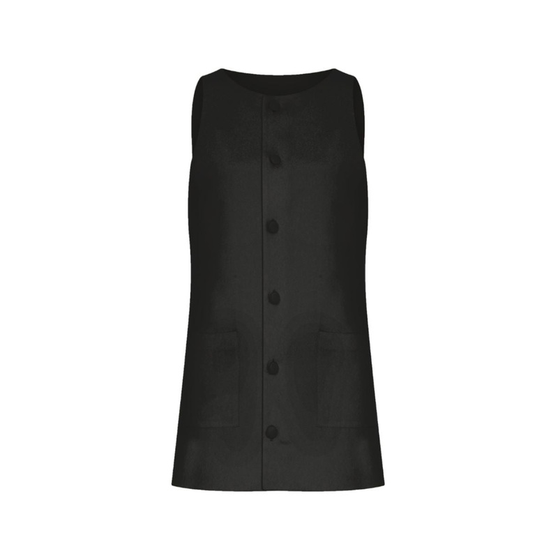 ODETTE BLACK CREPE MINI DRESS