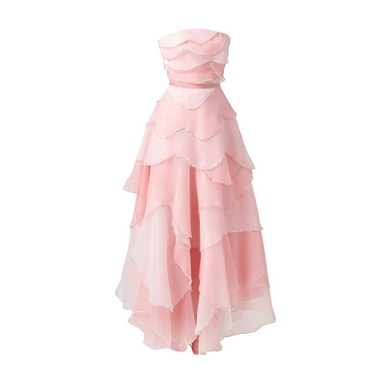 PINK LAYERED MIDI DRESS