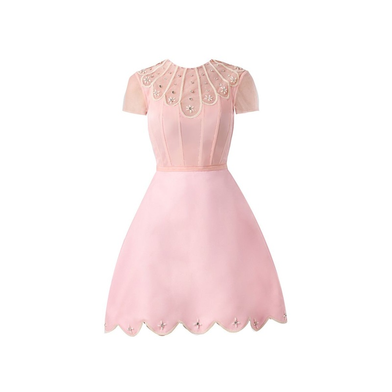 PINK ROUND NECK SPANDEX MINI DRESS