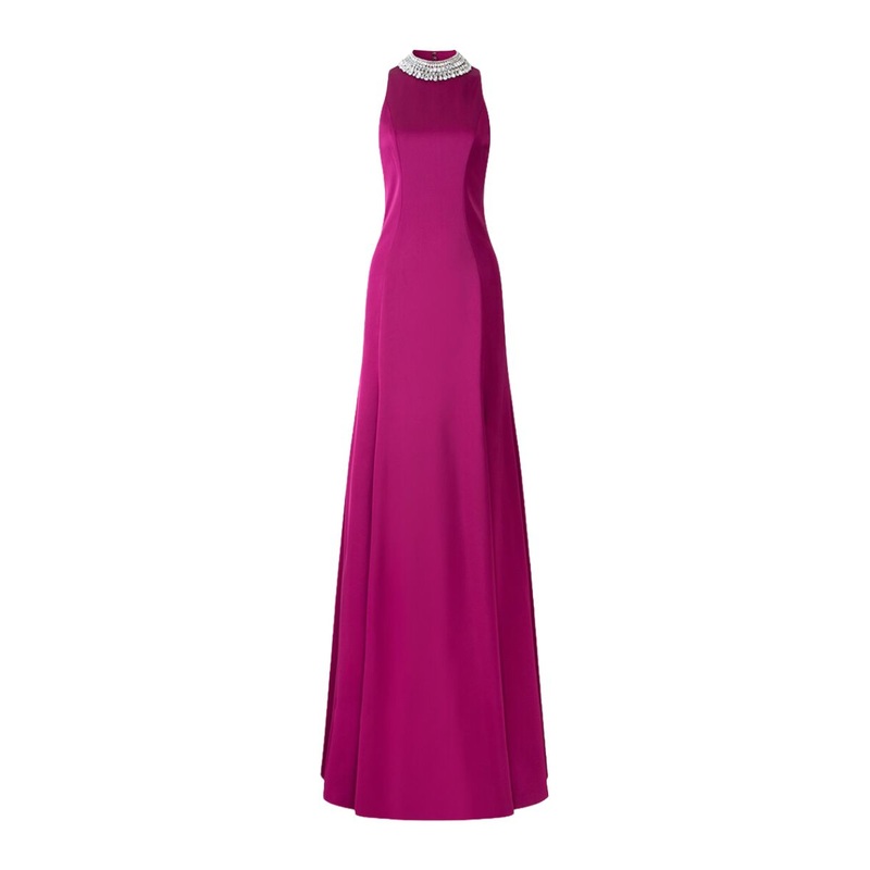 PURPLE PINK SLEEVELESS A-LINE FLARED GOWN