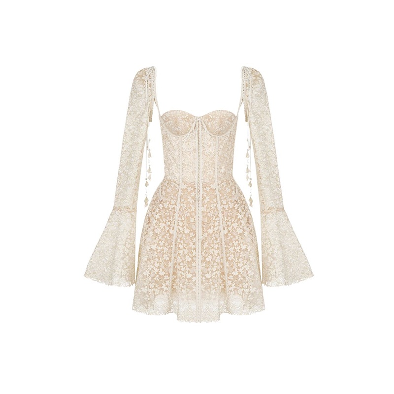 BEIGE JALIYAH MINI DRESS