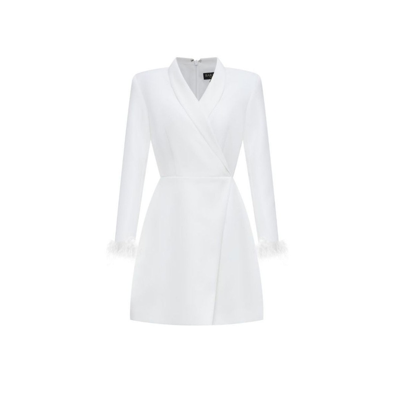 CATALINA FEATHER CUFF BLAZER DRESS