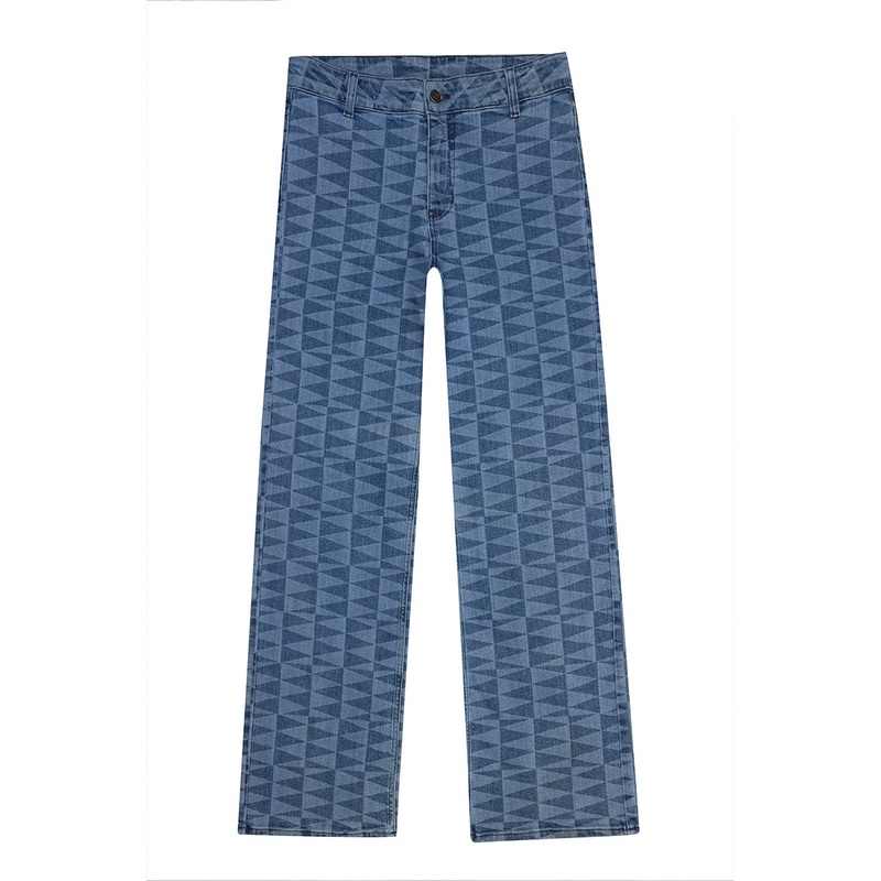 LASER PRINT STRAIGHT LEG JEANS