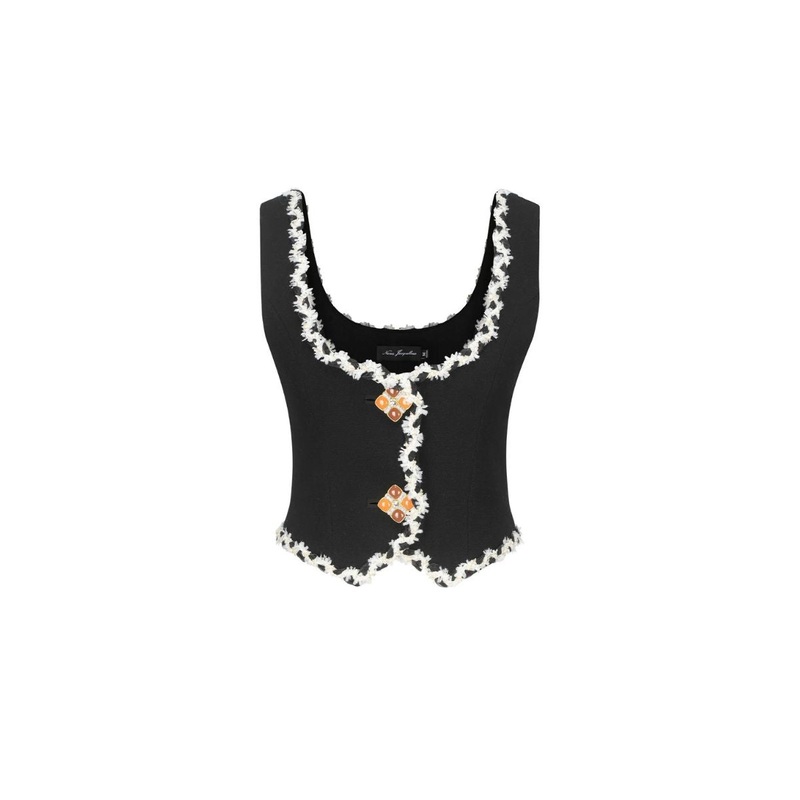 LISETTE BLACK SCOOP NECK TOP