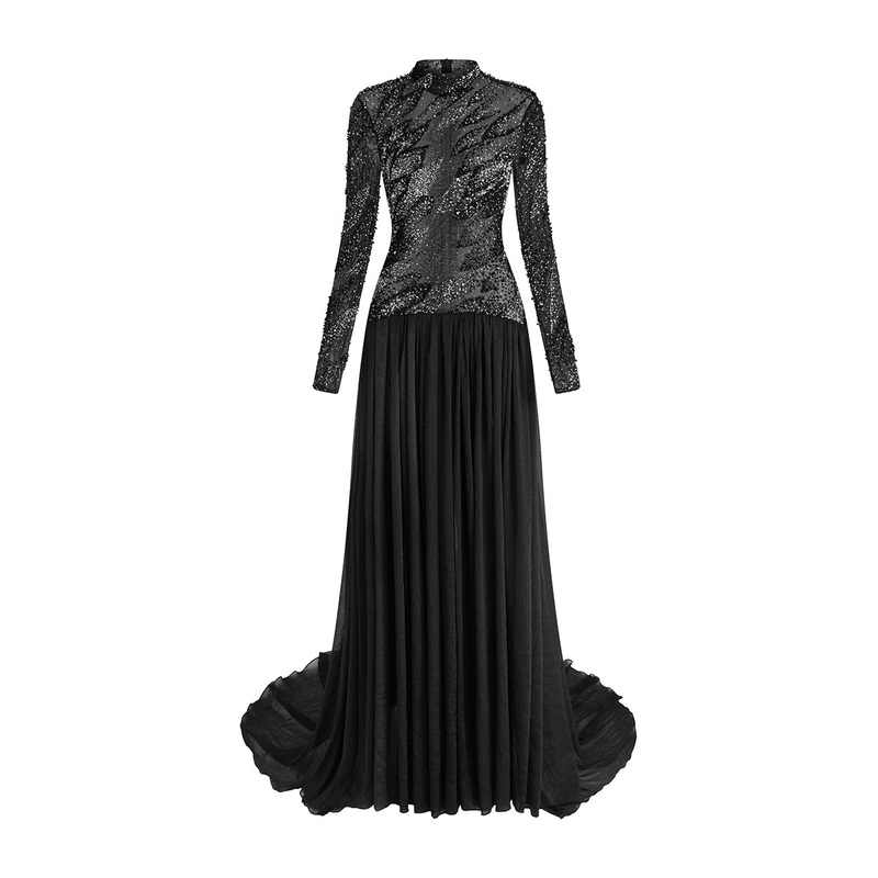 WINGED GRACE GOWN IN BLACK