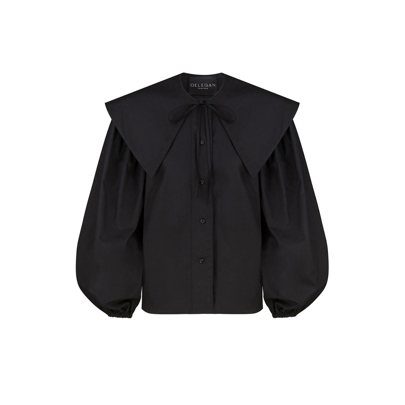 BLACK SHIRT WITH COLLAR
